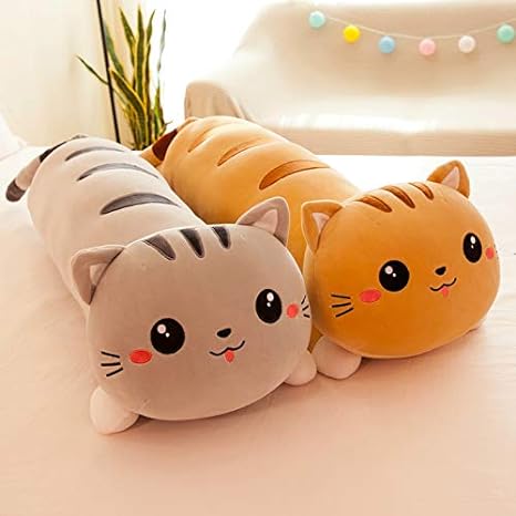Long Cat Pillow Plush Toy Soft Stuffed Plush Animal Dolls Cushion for Kids Girls Home Decor Gifts,50cm/19.69"