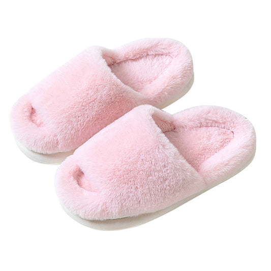 Solid colored plush slippers