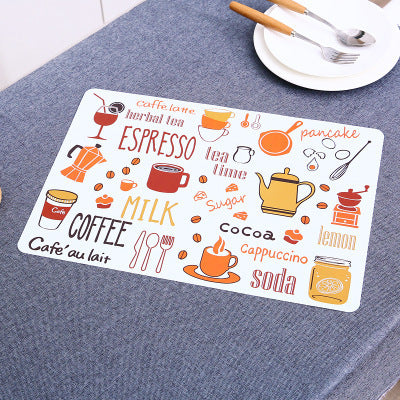 Simple Cartoon Placemats PVC Table Mat Protective Color Block Dining Disc Pads Coasters