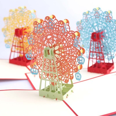 Japanese style 3D greeting card Ferris wheel handcraft card - sumi
