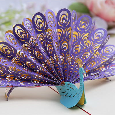 Japanese style 3D  peacock handcraft card - sumi