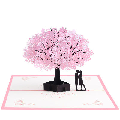 Japanese style cherry blossom 3D greeting card - sumi