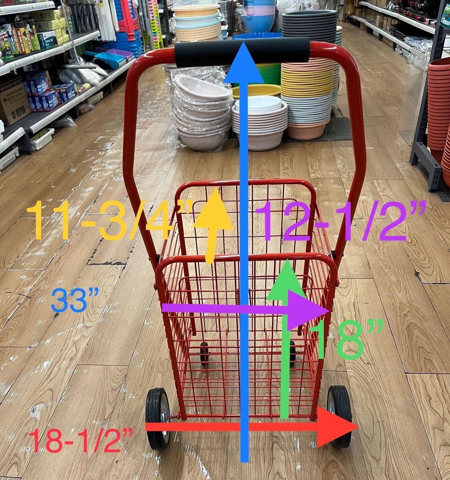 303 Square Shopping Cart-Red Blue  (Metal)